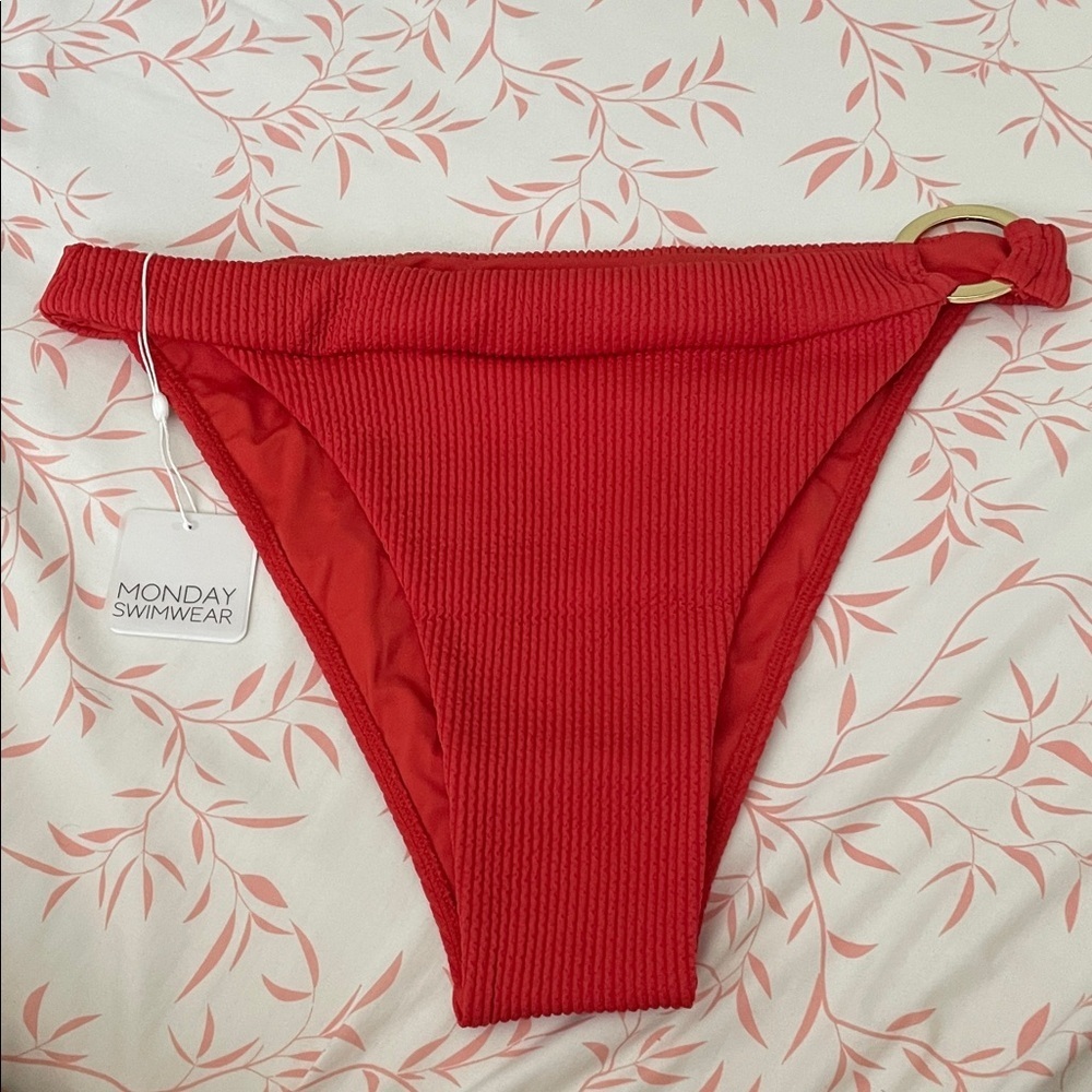 Monday Swimwear Vibrant Red Bikini Bottom size 14
